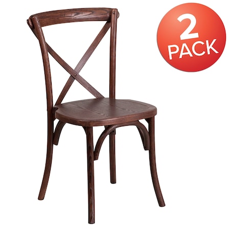 HERCULES Series Mahogany Cross Back Chair, PK2 MPN:2-XU-X-MAH-GG