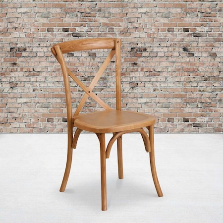 HERCULES Series Oak Cross Back Chair, PK2 MPN:2-XU-X-OAK-GG