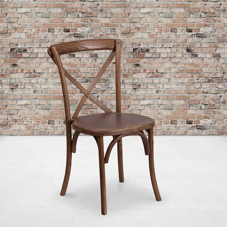 HERCULES Series Pecan Cross Back Chair, PK2 MPN:2-XU-X-PEC-GG