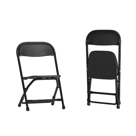 Kids Black Plastic Folding Chair, PK2 MPN:2-Y-KID-BK-GG