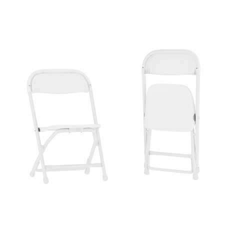 Kids White Plastic Folding Chair, PK2 MPN:2-Y-KID-WH-GG