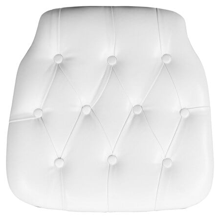 Hard White Tufted Vinyl Chiavari Chair Cushion, PK20 MPN:20-SZ-TUFT-WHITE-GG