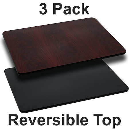 Reversible Top, Black/Mahogany, 24x30