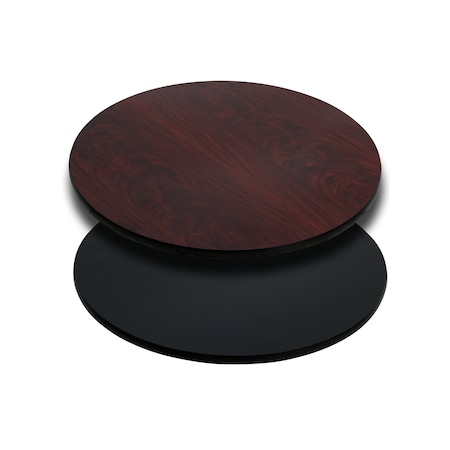 Round Reversible Top, Black/Mahogany, 24