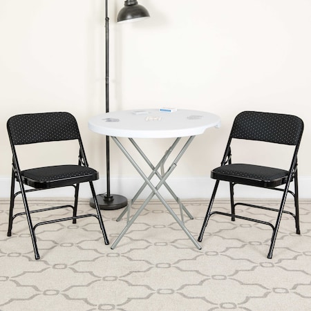 Black Fabric Metal Chair, PK4 MPN:4-AW-MC309AF-BLK-GG