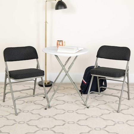 Black Fabric Folding Chair, PK4 MPN:4-AW-MC320AF-BK-GG
