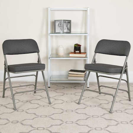 Gray Fabric Folding Chair, PK4 MPN:4-AW-MC320AF-GRY-GG