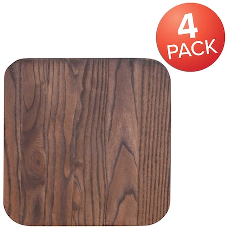 Rustic Walnut Wood Seat for Colorful Metal Barstools, PK4 MPN:4-CH-31320M1D-GG