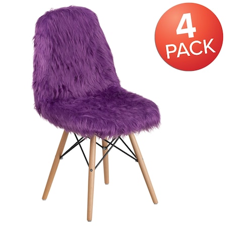 Shaggy Dog Purple Accent Chair, PK4 MPN:4-DL-15-GG