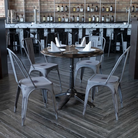 Distressed Silver Gray Metal Indoor, PK4 MPN:4-ET-3534-SIL-GG
