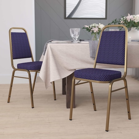Navy Fabric Banquet Chair, PK4 MPN:4-FD-BHF-1-ALLGOLD-0849-NVY-GG
