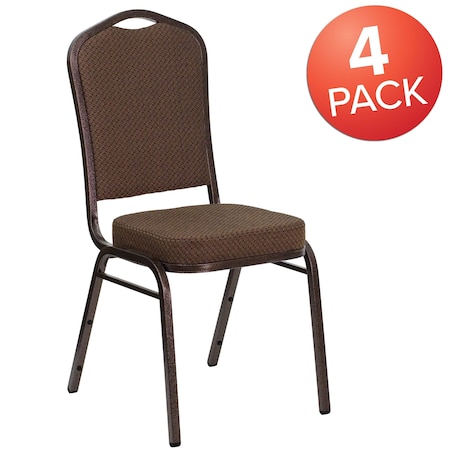 Brown Fabric Banquet Chair, PK4 MPN:4-FD-C01-COPPER-008-T-02-GG