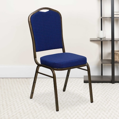 Navy Blue Fabric Banquet Chair, PK4 MPN:4-FD-C01-GOLDVEIN-208-GG