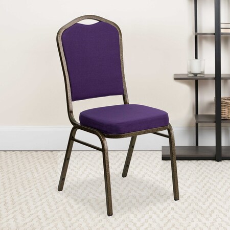 Purple Fabric Banquet Chair, PK4 MPN:4-FD-C01-PUR-GV-GG