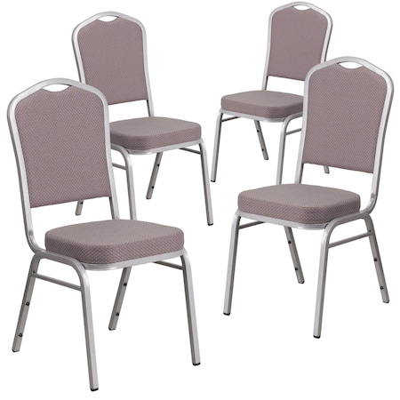 Gray Fabric Banquet Chair, PK4 MPN:4-FD-C01-S-6-GG