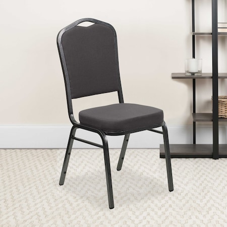 Gray Fabric Banquet Chair, PK4 MPN:4-FD-C01-SILVERVEIN-GY-GG