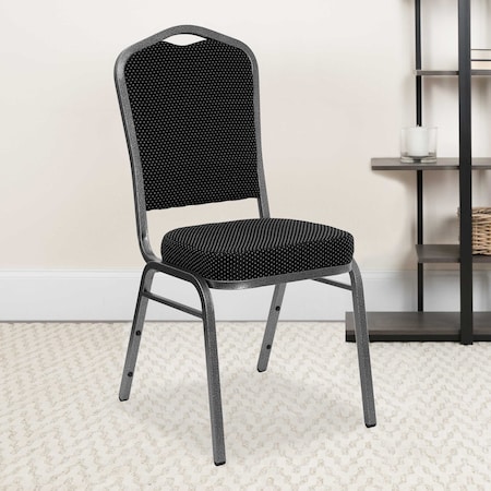 Black Fabric Banquet Chair, PK4 MPN:4-FD-C01-SILVERVEIN-S076-GG