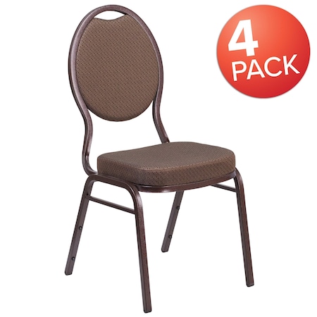 Brown Fabric Banquet Chair, PK4 MPN:4-FD-C04-COPPER-008-T-02-GG