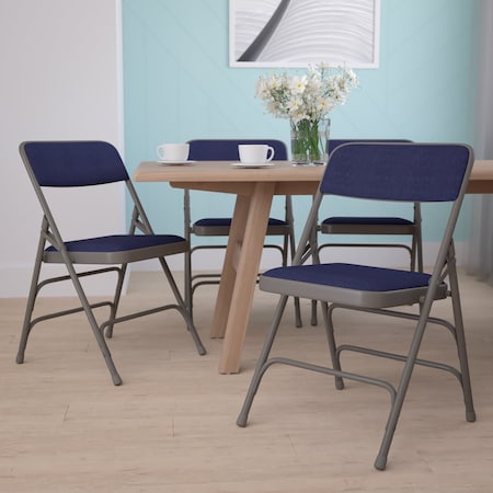 Navy Fabric Folding Chair, PK4 MPN:4-HA-MC309AF-NVY-GG