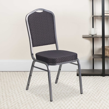 Black Fabric Banquet Chair, PK4 MPN:4-HF-C01-SV-E26-BK-GG