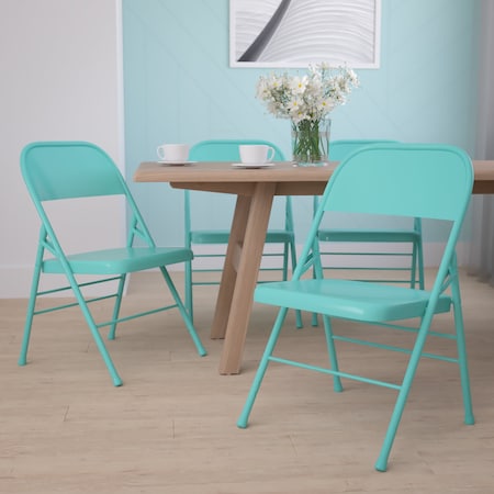 Tantalizing Teal Folding Chair, PK4 MPN:4-HF3-TEAL-GG