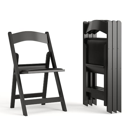 Hercules Folding Chair - Black Resin - 4 Pk Comfortable Event Chair - Light Weight Folding Chair MPN:4-LE-L-1-BLACK-GG