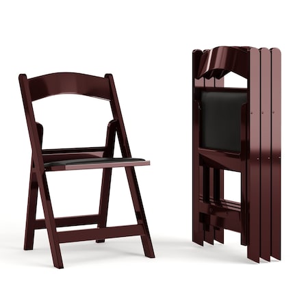 Hercules Folding Chair - Mahogany Resin - 4 Pk Comfortable Event Chair - Light Weight Folding Chair MPN:4-LE-L-1-MAH-GG