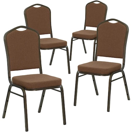 Coffee Fabric Banquet Chair, PK4 MPN:4-NG-C01-COFFEE-GV-GG