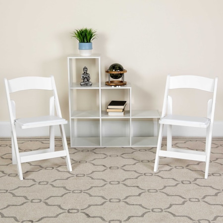HERCULES Series White Wood Folding Chair with Vinyl Padded Seat, PK4 MPN:4-XF-2901-WH-WOOD-GG