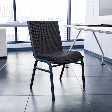 HERCULES Series Heavy Duty Black Dot Fabric Stack Chair, PK4 MPN:4-XU-60153-BK-GG