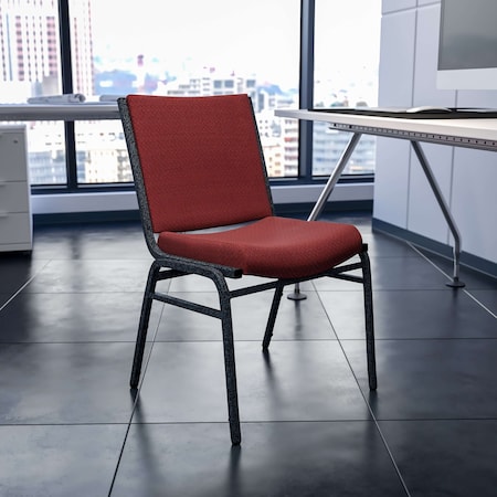 HERCULES Series Heavy Duty Burgundy Patterned Fabric Stack Chair, PK4 MPN:4-XU-60153-BY-GG