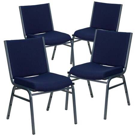 HERCULES Series Heavy Duty Navy Blue Dot Fabric Stack Chair, PK4 MPN:4-XU-60153-NVY-GG