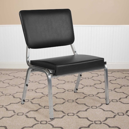 HERCULES Series 1000 lb. Rated Black Antimicrobial Vinyl Bariatric Medical Reception Chair with 3/4 Panel Back, PK4 MPN:4-XU-DG-60442-660-2-BV-GG