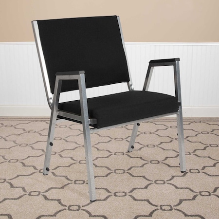 HERCULES Series 1000 lb. Rated Black Antimicrobial Fabric Bariatric Medical Reception Arm Chair, PK4 MPN:4-XU-DG-60443-670-1-BK-GG