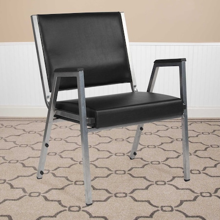 HERCULES Series 1000 lb. Rated Black Antimicrobial Vinyl Bariatric Medical Reception Arm Chair, PK4 MPN:4-XU-DG-60443-670-1-BK-VY-GG