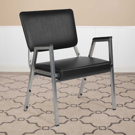 HERCULES Series 1000 lb. Rated Black Antimicrobial Vinyl Bariatric Medical Reception Arm Chair with Panel Back, PK4 MPN:4-XU-DG-60443-670-2-BV-GG