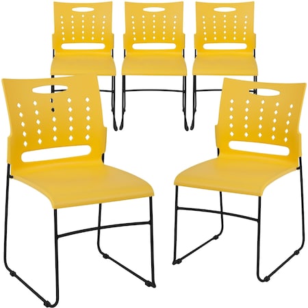 Yellow Plastic Stack Chair, PK5 MPN:5-RUT-2-YL-GG