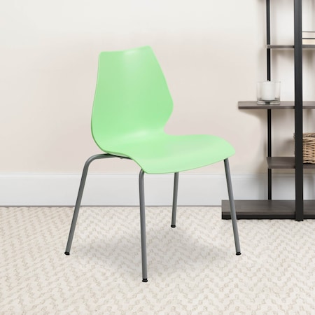 Green Plastic Stack Chair, PK5 MPN:5-RUT-288-GREEN-GG
