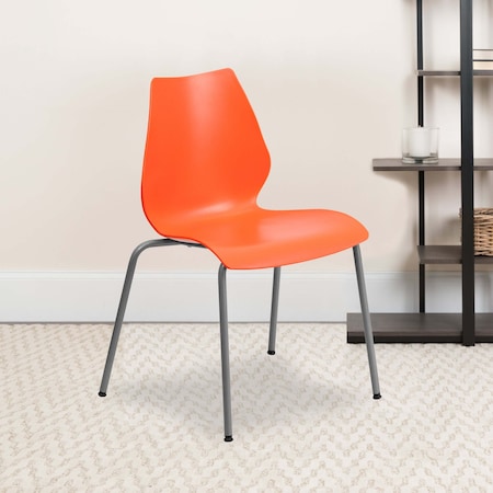 Orange Plastic Stack Chair, PK5 MPN:5-RUT-288-ORANGE-GG