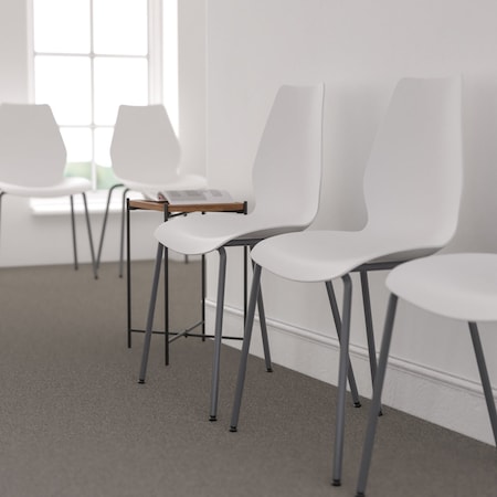 White Plastic Stack Chair, PK5 MPN:5-RUT-288-WHITE-GG