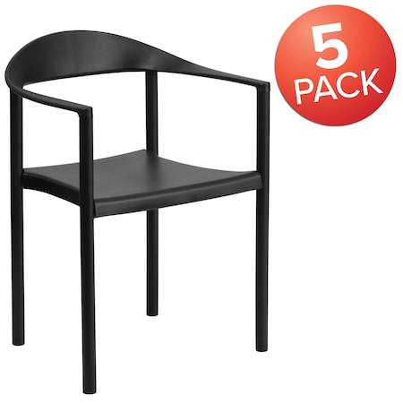 HERCULES Series 1000 lb. Capacity Black Plastic Cafe Stack Chair, PK5 MPN:5-RUT-418-BK-GG