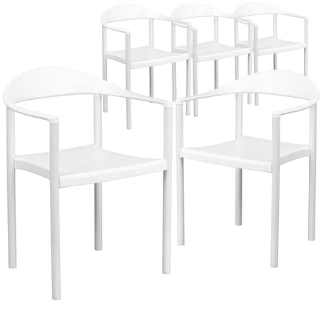 HERCULES Series 1000 lb. Capacity White Plastic Cafe Stack Chair, PK5 MPN:5-RUT-418-WH-GG
