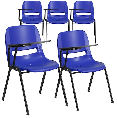 Blue Ergonomic Shell Chair with Right Handed Flip-Up Tablet Arm, PK5 MPN:5-RUT-EO1-BL-RTAB-GG