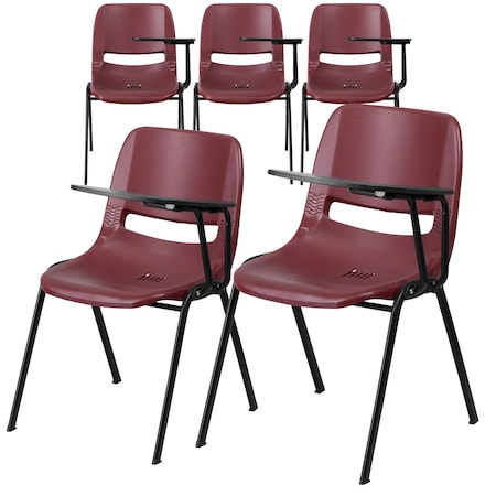 Burgundy Tablet Arm Chair, PK5 MPN:5-RUT-EO1-BY-LTAB-GG