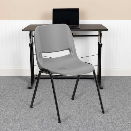 Gray Plastic Stack Chair, PK5 MPN:5-RUT-EO1-GY-GG