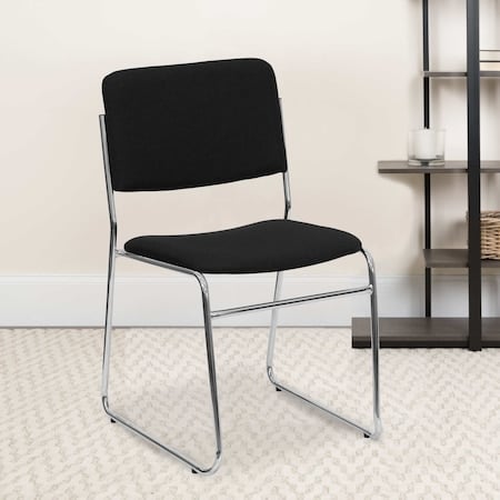 Black Fabric Stack Chair, PK5 MPN:5-XU-8700-CHR-B-30-GG