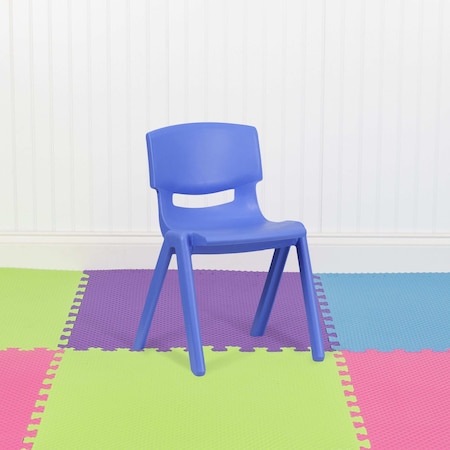 Blue Plastic Stackable School Chair with 13.25