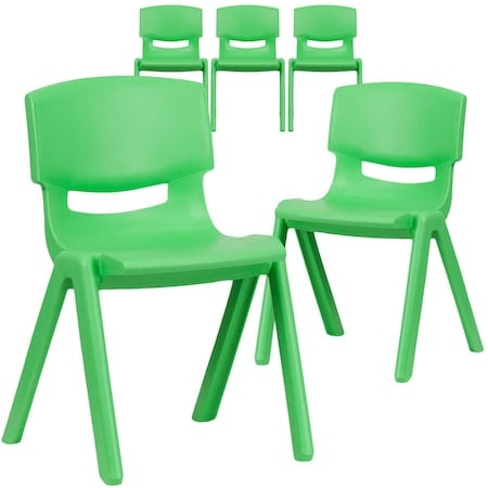 Green Plastic Stackable School Chair with 13.25