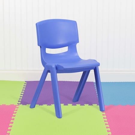 Blue Plastic Stackable School Chair with 15.5