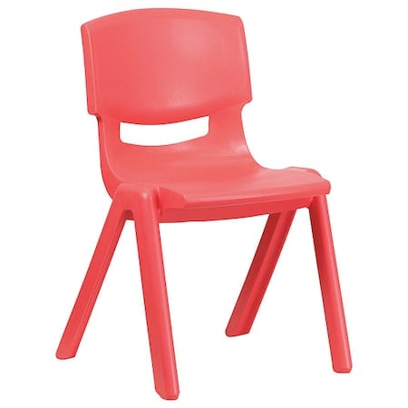 Red Plastic Stackable School Chair with 15.5